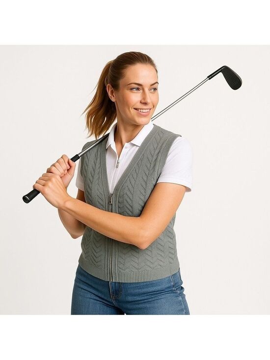 Eastbrook Clothing Company Jackets & Blazers - EASTBROOK Clothing Company Zip Front Gray Cable Knit Golf Vest Size M